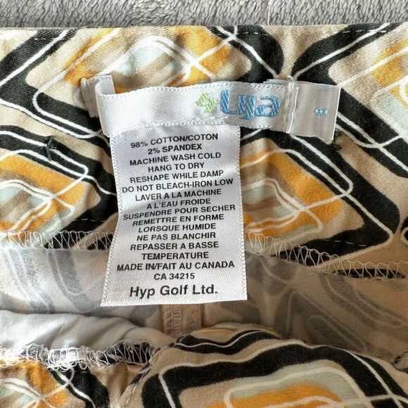 Lija Women’s Geometric Yellow Golf Bermuda Shorts - Picture 3 of 11